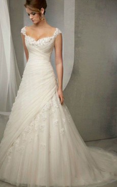 A-line Floor-length Straps Wedding Dress